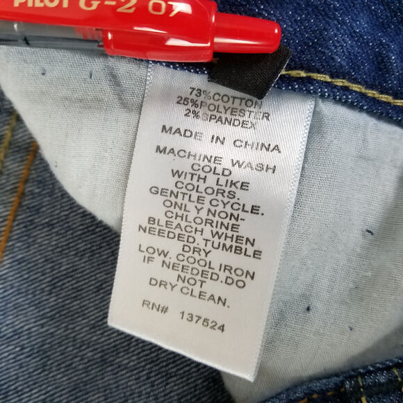 Express Jeans Womens 4 Blue Low Rise Straight Leg Dark Wash Denim W30 x L30.5 - Picture 11 of 16